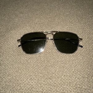 Men’s Saint Laurent Paris Shades Silver and Green
